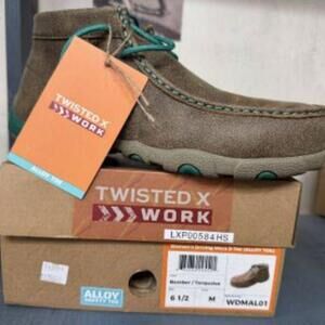 Twisted X Women’s Driving Mocs D Toe (Alloy Toe) – Bomber/Turquoise – Size 6.5 M